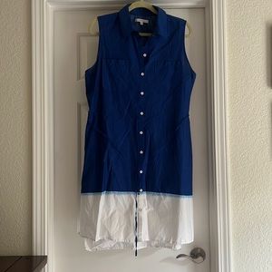 Midi high-low buttoned collared Dress